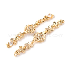 Brass Micro Pave Clear Cubic Zirconia Connector Charms&nbsp;KK-Z142-09G