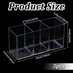 3 Girds Acrylic Multi-functional Desktop Storage Boxes&nbsp;AJEW-WH0695-137B