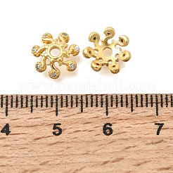 Brass Micro Pave Clear Cubic Zirconia Bead Caps&nbsp;KK-G600-19G