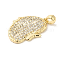 Brass Micro Pave Clear Cubic Zirconia Pendants&nbsp;KK-Z073-21G