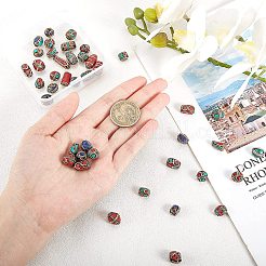 50PCS Mixed Antique Golden Handmade Tibetan Style Beads&nbsp;TIBEB-PH0003-01-WH