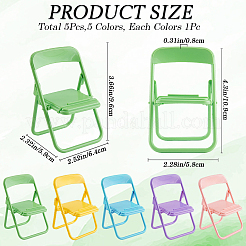 5pcs 5 style Cute Mini Chair Shape Cell Phone Stand&nbsp;AJEW-CP0007-16