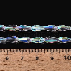 AB Color Plated Transparent Glass Teardrop Beads Strands&nbsp;EGLA-T029-08A
