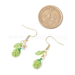 Handmade Glass Seed Beads Apple Dangle Earrings&nbsp;EJEW-MZ00575