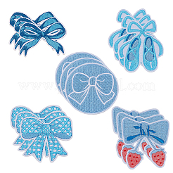 15Pcs 5 Styles Bowknot Theme Self Adhesive Computerized Embroidery Cloth Iron on/Sew on Patches&nbsp;DIY-AR0004-84