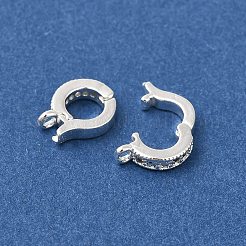 Rack Plating Brass Micro Pave Clear Cubic Zirconia Enhancer Shortener Bails&nbsp;KK-F883-12S
