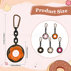 5Pcs 5 Colors PU Leather Donut Pendant Decoration&nbsp;AJEW-CJ0001-60