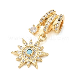 Brass Micro Pave Clear Cubic Zirconia Pendants&nbsp;KK-C264-06B-G