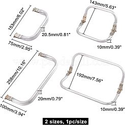 2Pcs 2 Style Aluminium Purse Handle Frame&nbsp;FIND-CA0003-24A