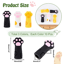 30Pcs 3 Colors Silicone Pencil Cap&nbsp;AJEW-NB0005-15