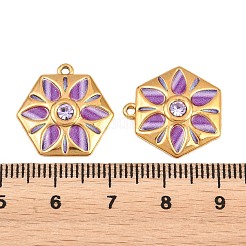 304 Stainless Steel Enamel & Rhinestone Pendants&nbsp;LS-STAS-G398-26G-03