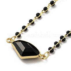 Faceted Fan Glass Beads Bib Necklaces&nbsp;NJEW-R263-20G