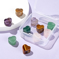 Valentine's Day Theme 10Pcs 5 Style Natural Gemstone European Beads&nbsp;G-LS0001-71