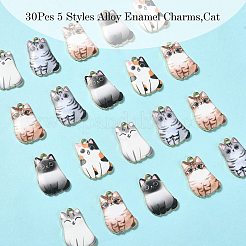 30Pcs 5 Styles Alloy Enamel Pendants&nbsp;ENAM-CJ0004-47