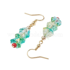 Christmas Tree Glass Dangle Earrings&nbsp;EJEW-TA00496