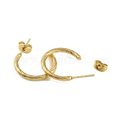 Ion Plating(IP) 304 Stainless Steel Round Stud Earrings&nbsp;EJEW-M218-06G