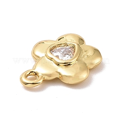 Eco-friendly Brass Micro Pave Clear Cubic Zirconia Pendants&nbsp;KK-D079-03G