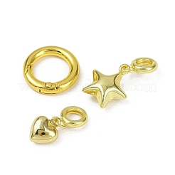 Brass Spring Gate Rings&nbsp;KK-M322-11G-01