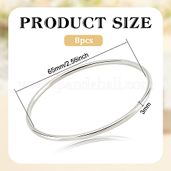 8Pcs 304 Stainless Steel Thin Wrap Bangle for Women&nbsp;BJEW-BC0001-16P