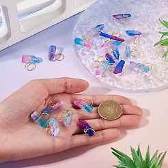 20Pcs 4 Styles Electroplated Natural Quartz Crystal Pendants&nbsp;PALLOY-TAC0224
