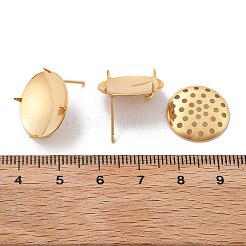 Brass Studs Earring Findings&nbsp;KK-K382-16C-G