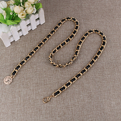 1Pc Alloy PU Leather Braided Waist Chains for Woman&nbsp;AJEW-CL0005-49A