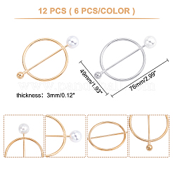 12Pcs 2 Colors Alloy with ABS Buckles&nbsp;JEWB-AR0001-05