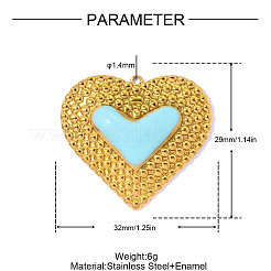 Valentine's Day 304 Stainless Steel Enamel Pendants&nbsp;STAS-OY016-70G