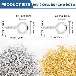 600Pcs 2 Colors Iron Screw Eye Pin Peg Bails&nbsp;IFIN-SP0001-06