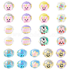 26Pcs 13 Styles Hand Painted Opaque Acrylic with Enamel Beads&nbsp;MACR-TA0001-93
