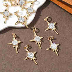 SHEGRACE Brass Clear Cubic Zirconia Pendants&nbsp;XGRQ3K574-566G