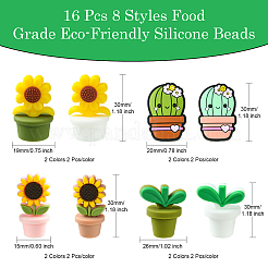 16Pcs 8 Styles Food Grade Eco-Friendly Silicone Beads&nbsp;SIL-CJ0001-58