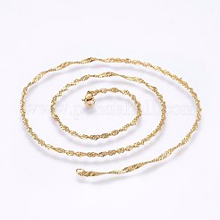 304 Stainless Steel Singapore Chain Necklaces&nbsp;MAK-L015-25F