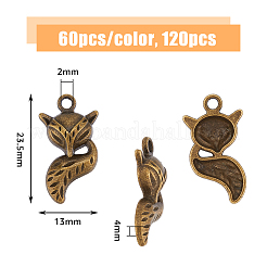 120Pcs 2 Colors Tibetan Style Alloy Pendants&nbsp;TIBE-DC0001-05