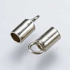 Rhodium Plated 925 Sterling Silver Cord Ends&nbsp;STER-K037-060B