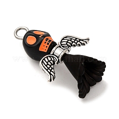 Opaque Black Acrylic Pendants&nbsp;PALLOY-JF04414