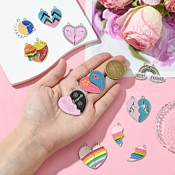 10 Sets 10 Styles Alloy Enamel Split Pendants&nbsp;FIND-YW0006-38