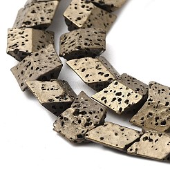 Electroplated Natural Lava Rock Beads Strands&nbsp;G-Q1009-C01-01