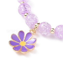 Alloy Enamel Flower Charm Bracelets&nbsp;BJEW-JB09046
