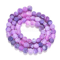 Natural Crackle Agate Beads Strands&nbsp;G-G055-6mm-8