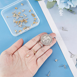 36Pcs 6 Styles Brass Stud Earring Findings&nbsp;KK-BBC0027-88