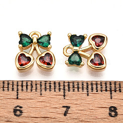 Brass Micro Pave Cubic Zirconia Charms&nbsp;X-KK-N261-94A-G