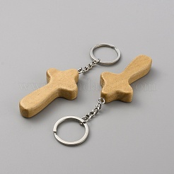 Natural Wood Pendant Keychain&nbsp;LS-KEYC-WH0027-107B