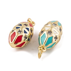 Brass Micro Pave Cubic Zirconia Pendants&nbsp;KK-E112-09G