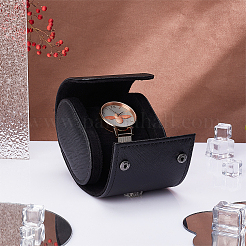 Vintage PU Leather Oval Watch Storage Box&nbsp;CON-WH0088-38