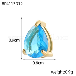 Brass Cubic Zirconia Slide Charms&nbsp;STAS-OY016-04G