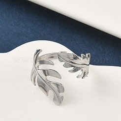 304 Stainless Steel Open Cuff Rings for Women&nbsp;RJEW-A079-12D-P