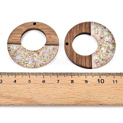 Epoxy Resin & Walnut Wood Pendants&nbsp;RESI-T057-09B