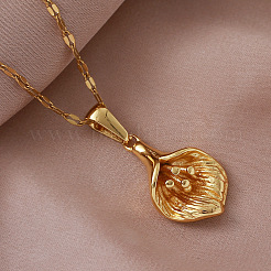 Vintage 304 Stainless Steel Flower Pendant Necklaces for Women&nbsp;UY1558