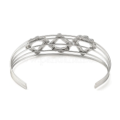 Non-Tarnish 304 Stainless Steel Hollow Open Cuff Bangles&nbsp;BJEW-Q348-03P-02